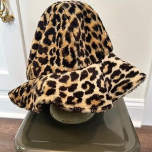 VINTAGE  Faux Leopard Floppy Hat